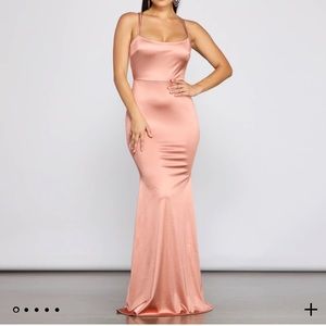 Candace Satin Rouched Mermaid Dress - Windsor
